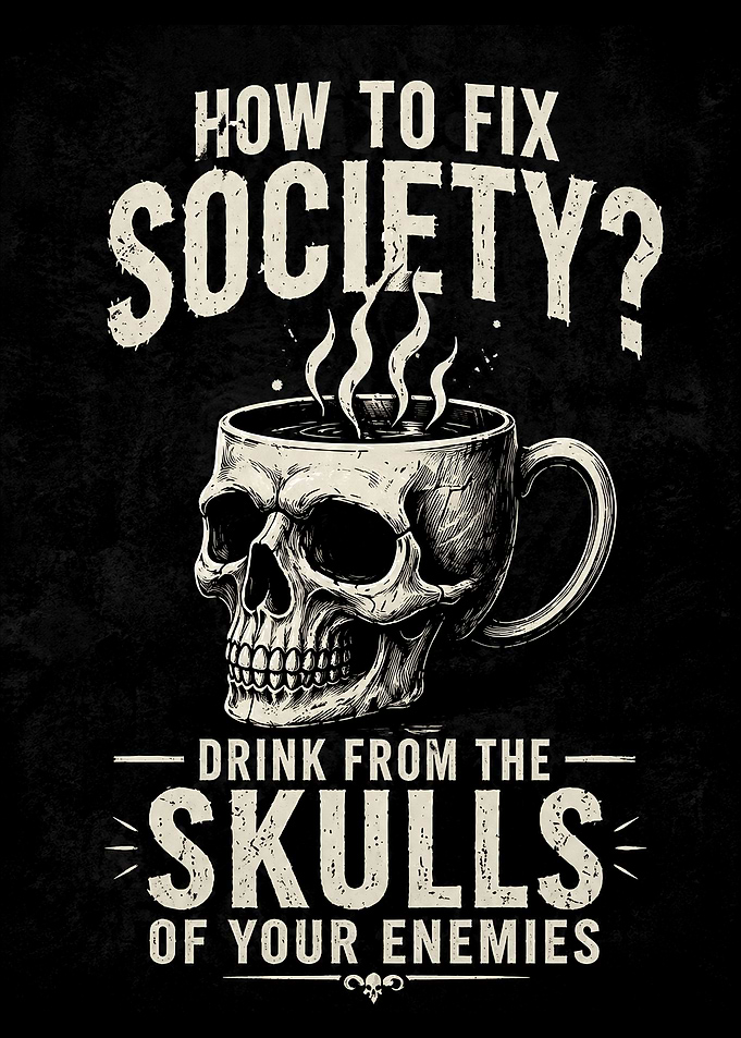 Funny Viking Skull Drinking Mug