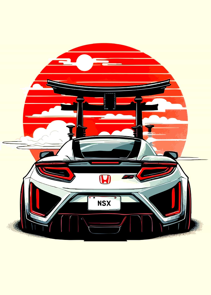 Honda NSX with Japanese Torii Gate