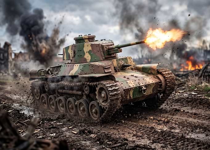 Tank Firing in Battle