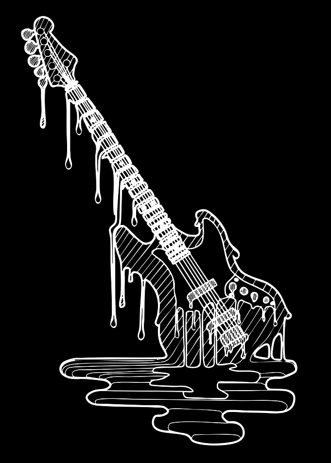 Melting Electric Guitar Illustration
