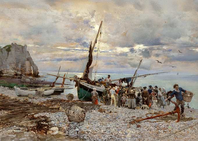Return of the Fishing Boats, Etretat