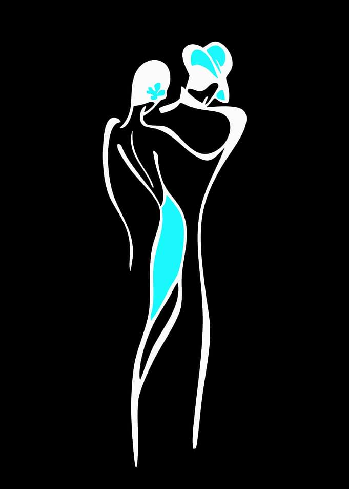 Elegant Couple Dancing Silhouette