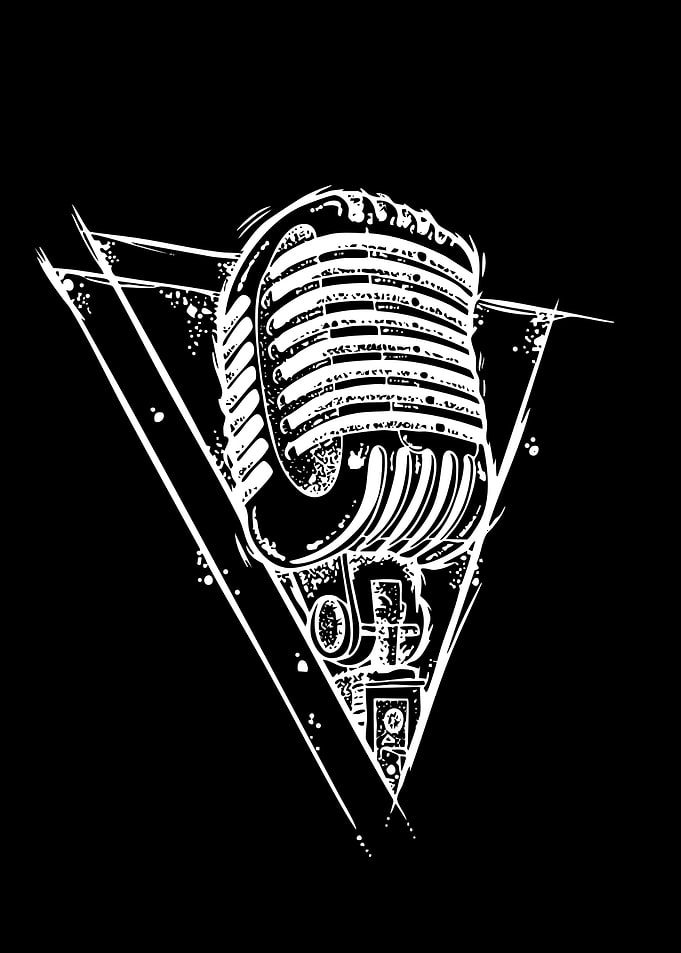 Retro Microphone with Geometric Design