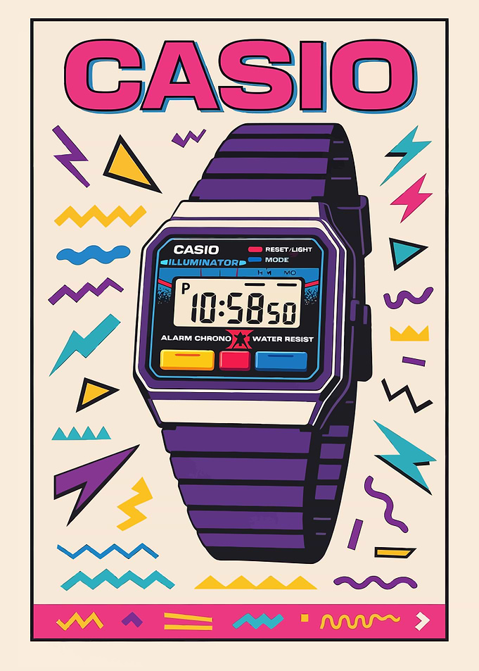 Retro Casio Watch Pop Art