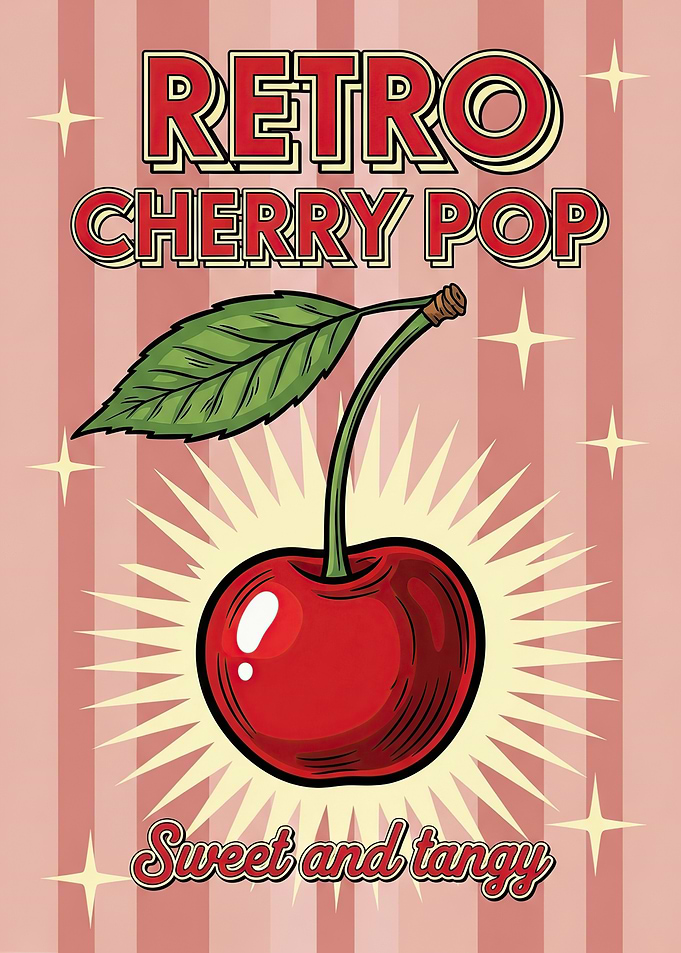 Retro Cherry Pop Advertisement