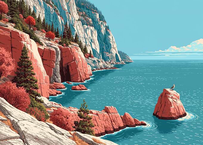 Coastal Cliffs and Ocean