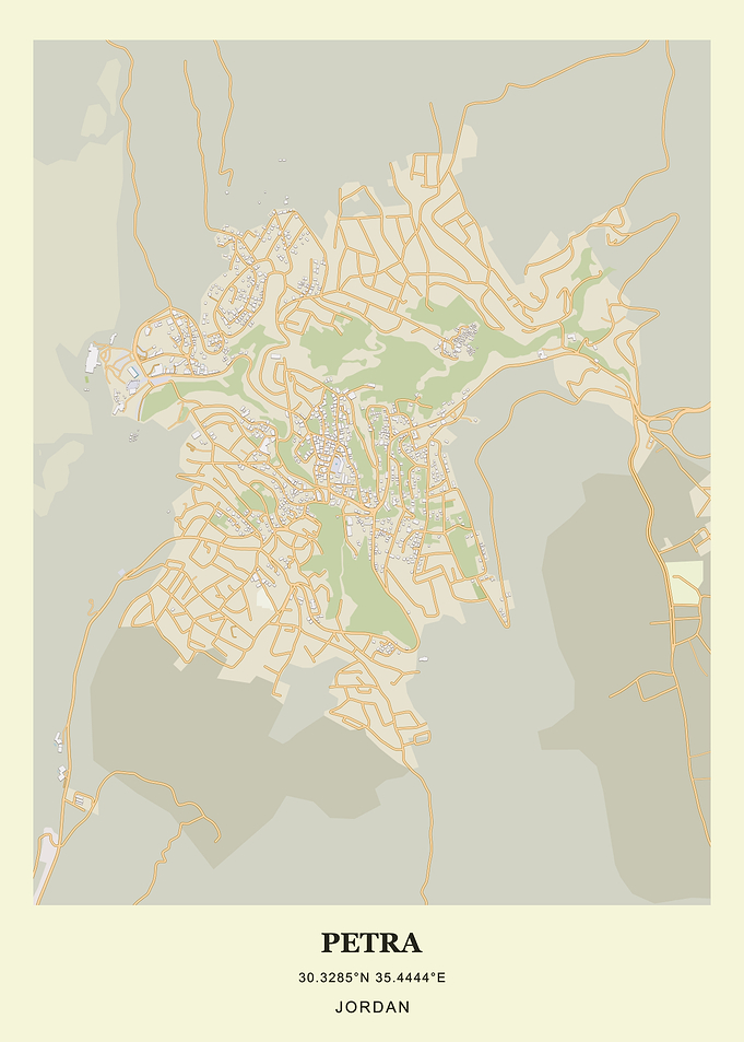 Map of Petra, Jordan