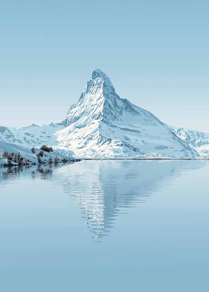 Majestic Mountain Reflected in Calm Water
