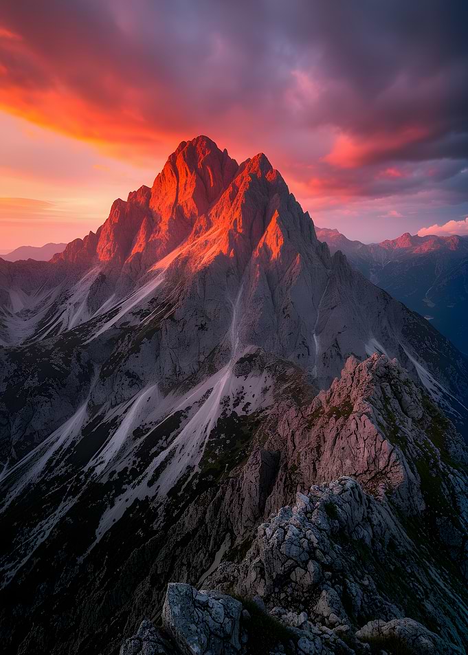 Dramatic Mountain Sunset
