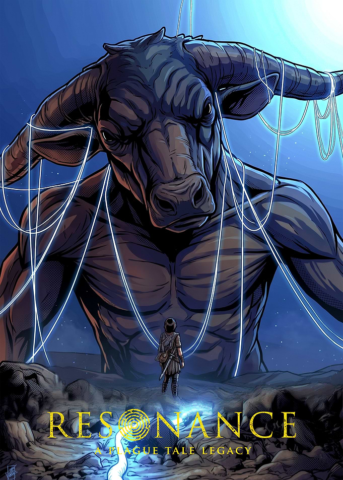 Giant Minotaur and a lone figure
