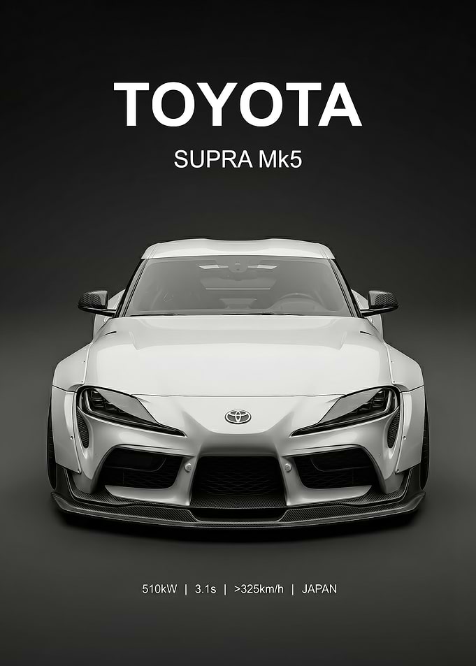white sport Toyota Mk5 Supra poster