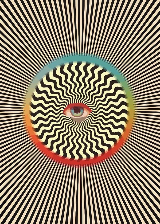 Psychedelic Eye with Radial Pattern