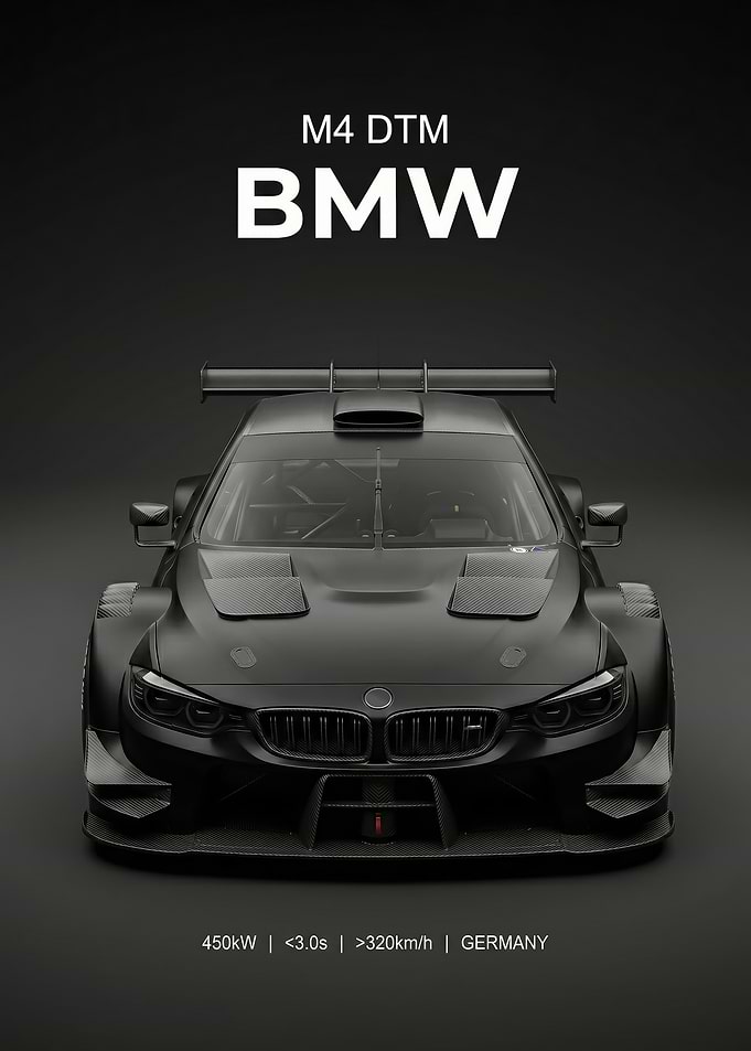 black M4 DTM Race Car poster