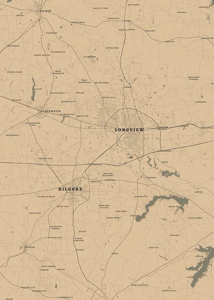 Longview and Kilgore, Texas