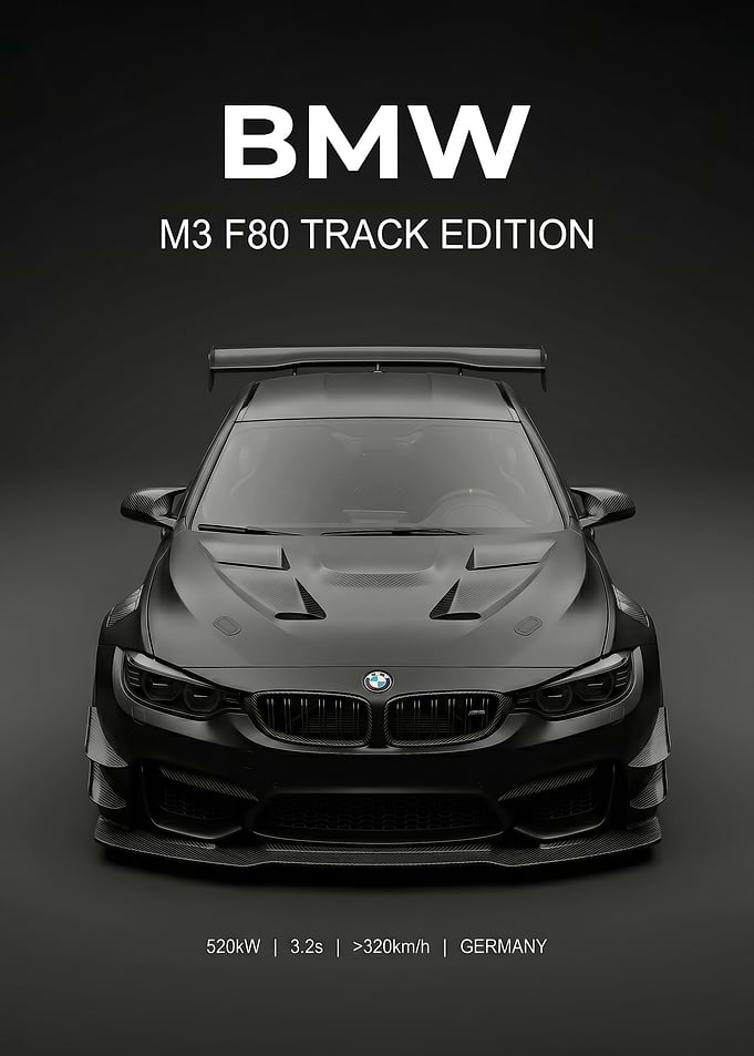 black Track Edition BMW M3 F80 poster