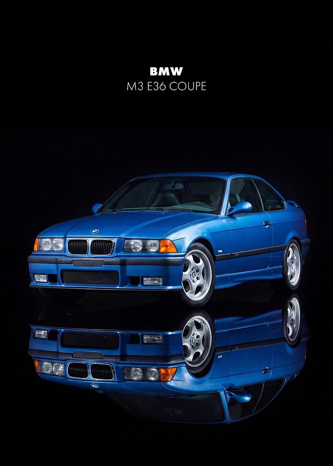 BMW M3 E36 Coupe Car Poster