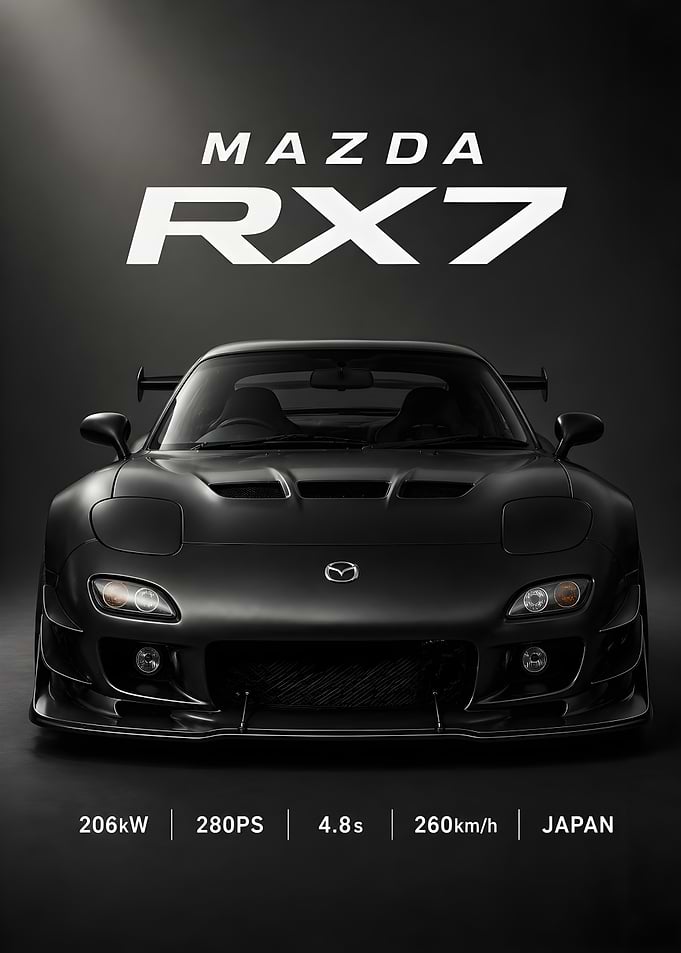 Black Mazda RX7 Sports Car