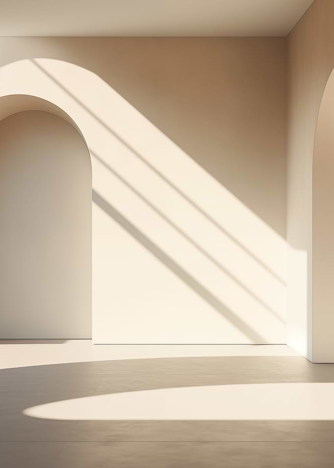 Diagonal Sunlight in Minimal Arch Space — Soft Geometry No. 01