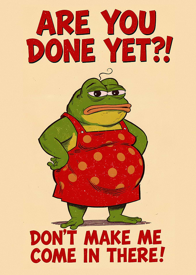 Funny Mom Frog Vintage Bathroom Humor