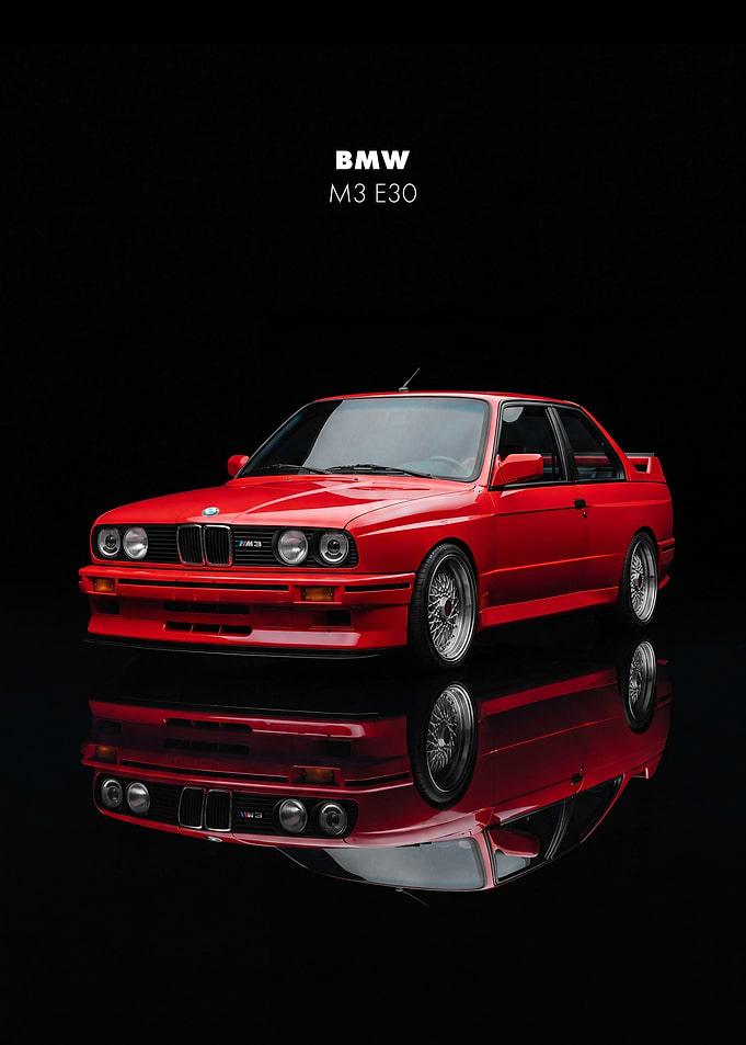 BMW M3 E30 Car Poster