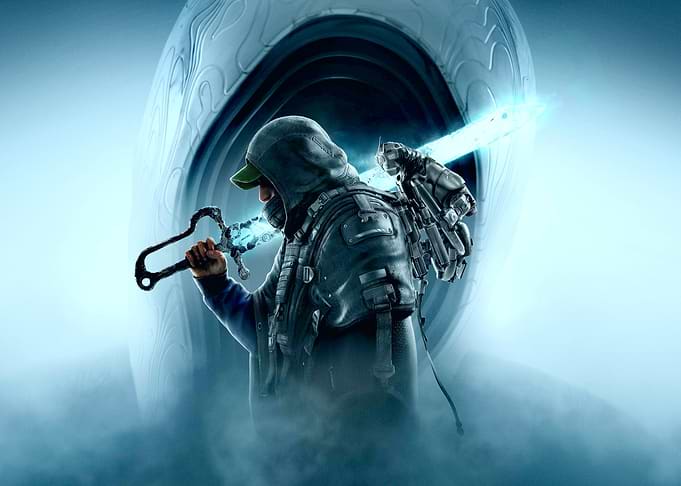 Futuristic Warrior with Glowing Sword