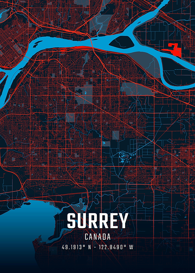 Surrey Canada City Map