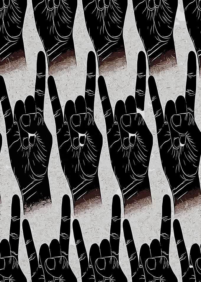 Black Hands Gesturing Rock and Roll