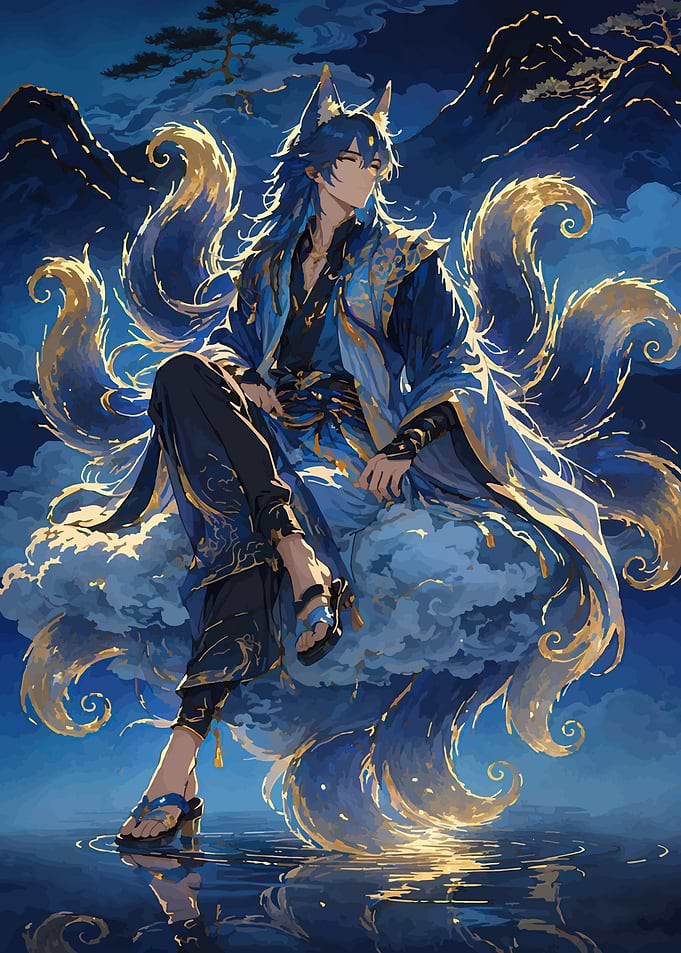 Blue Fox Spirit Warrior