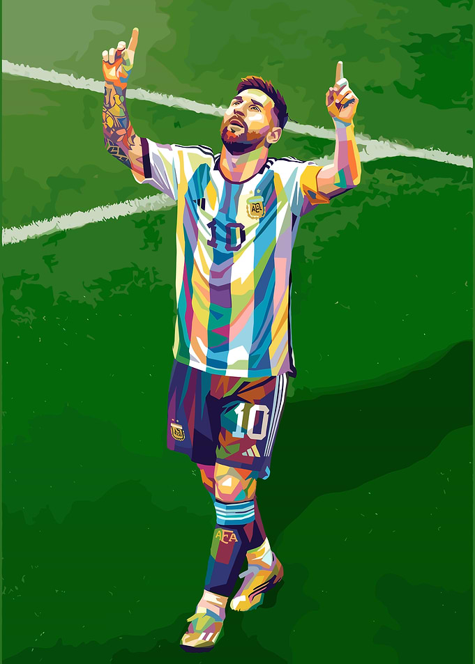 Lionel Messi in Pop Art Style