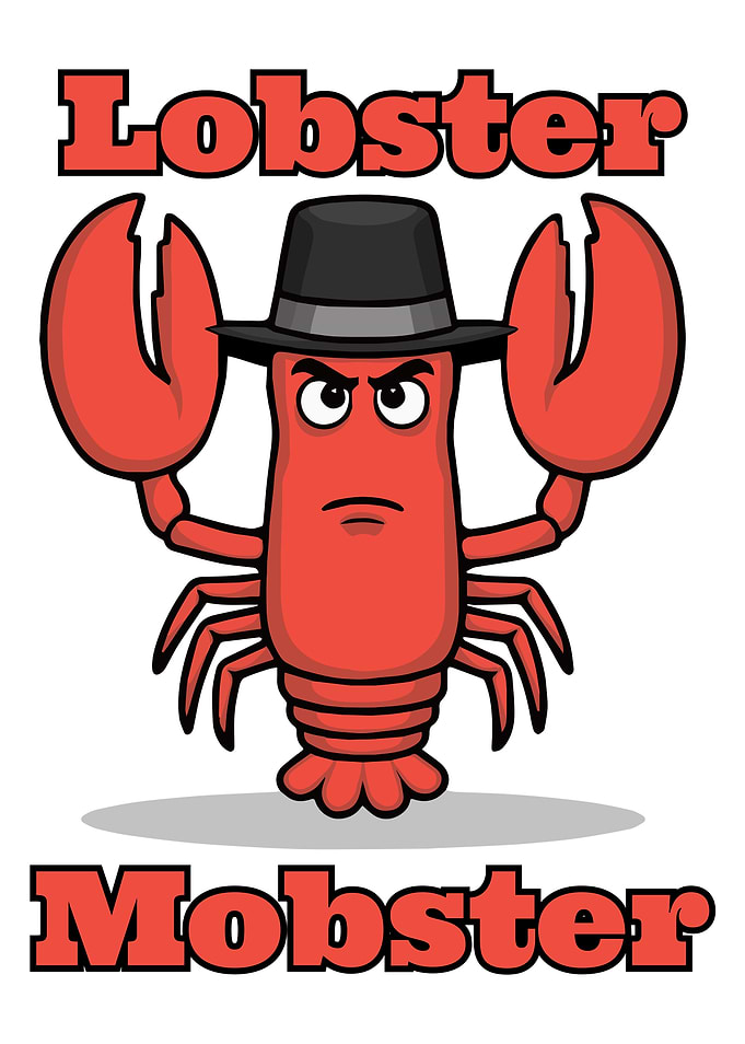 Lobster Mobster Pun Cartoon