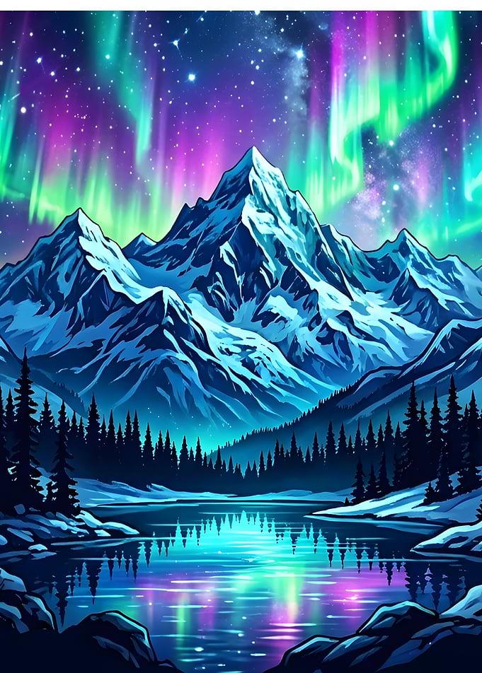 Alaska Northern Lights Aurora Borealis Scenic Landscape