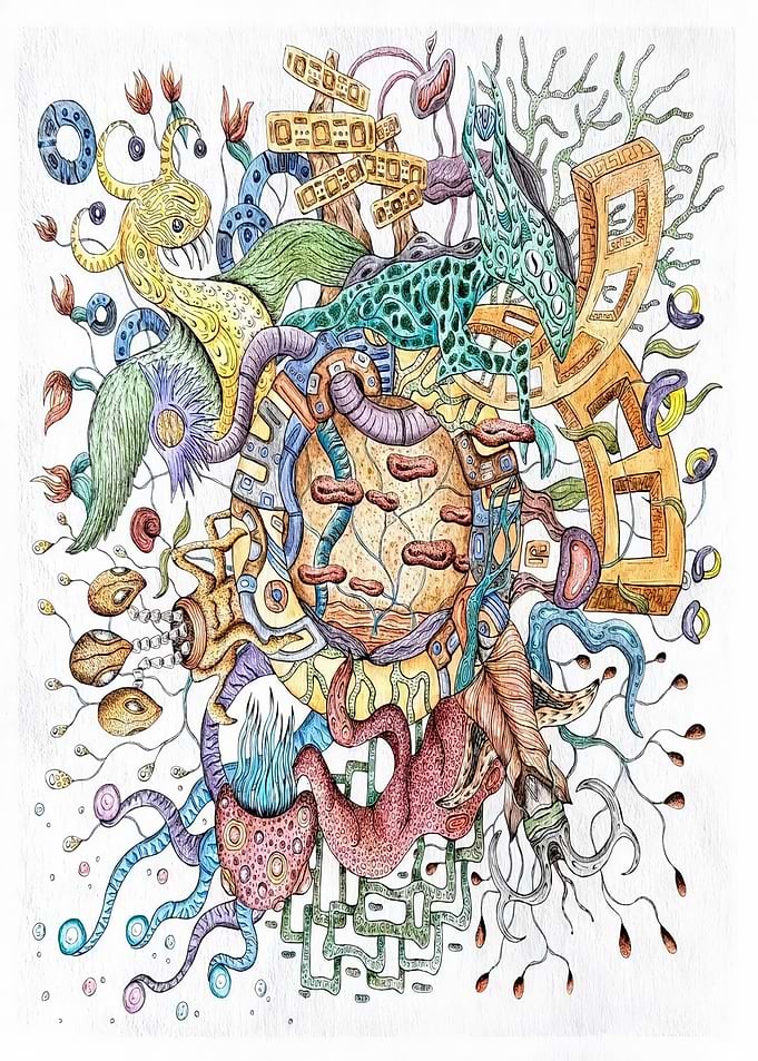 Surreal Organic Abstract Composition