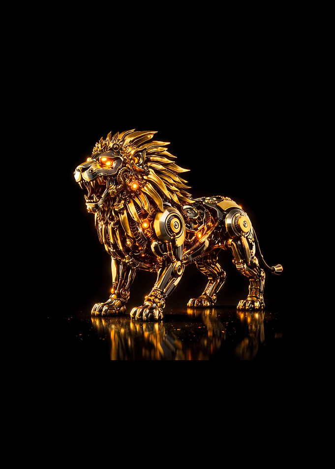 Golden Mechanical Lion
