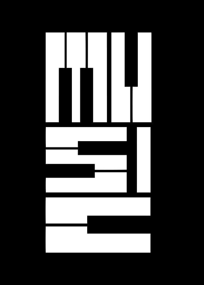Music Piano Keyboard Text Art