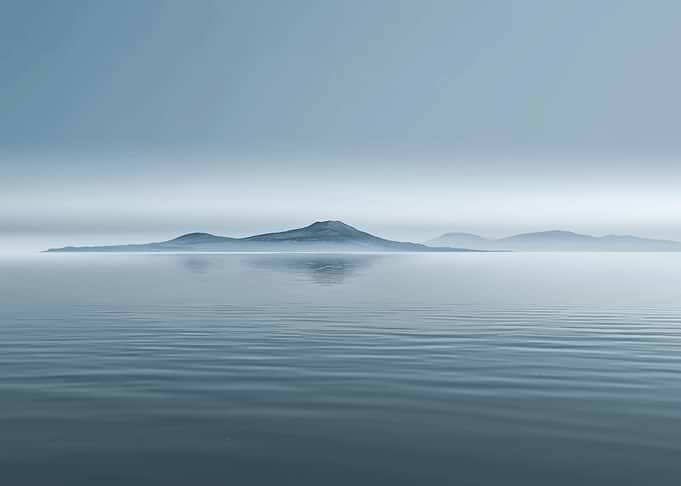 Misty Island Landscape