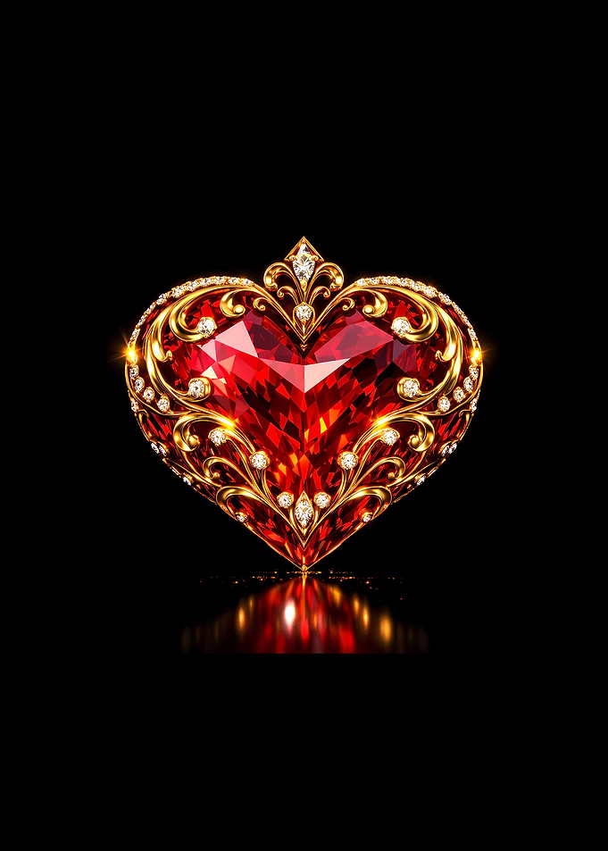 Heart-shaped ruby and diamond pendant