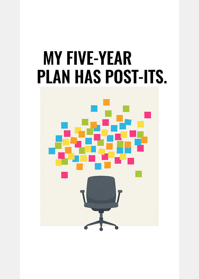 Five-Year Plan with Post-it Notes