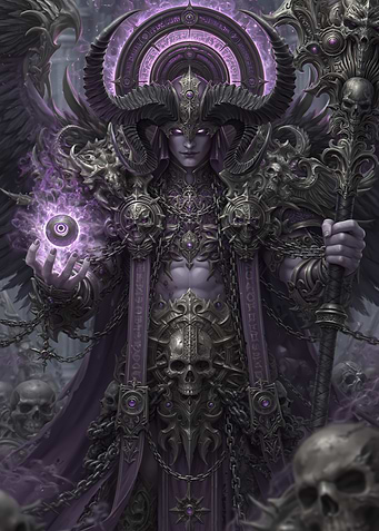 Dark Sorcerer with Orb and Staff