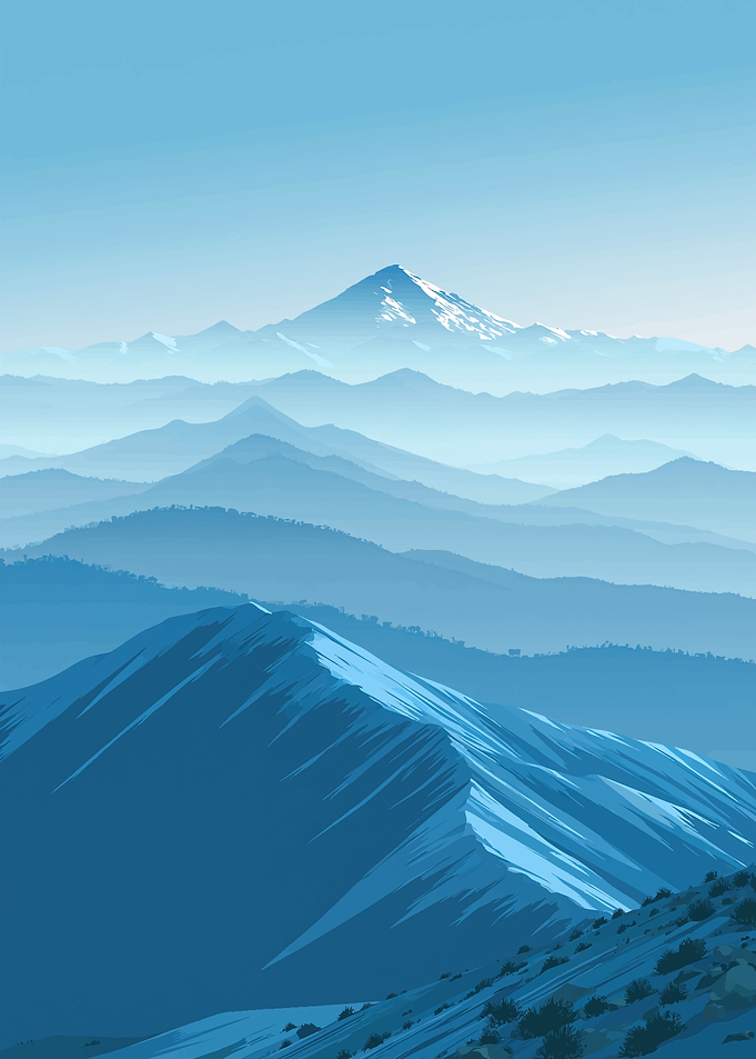 Misty Mountain Range Landscape