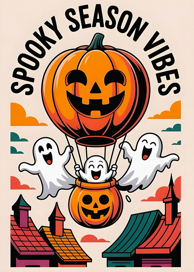 Spooky Season Vibes Hot Air Balloon