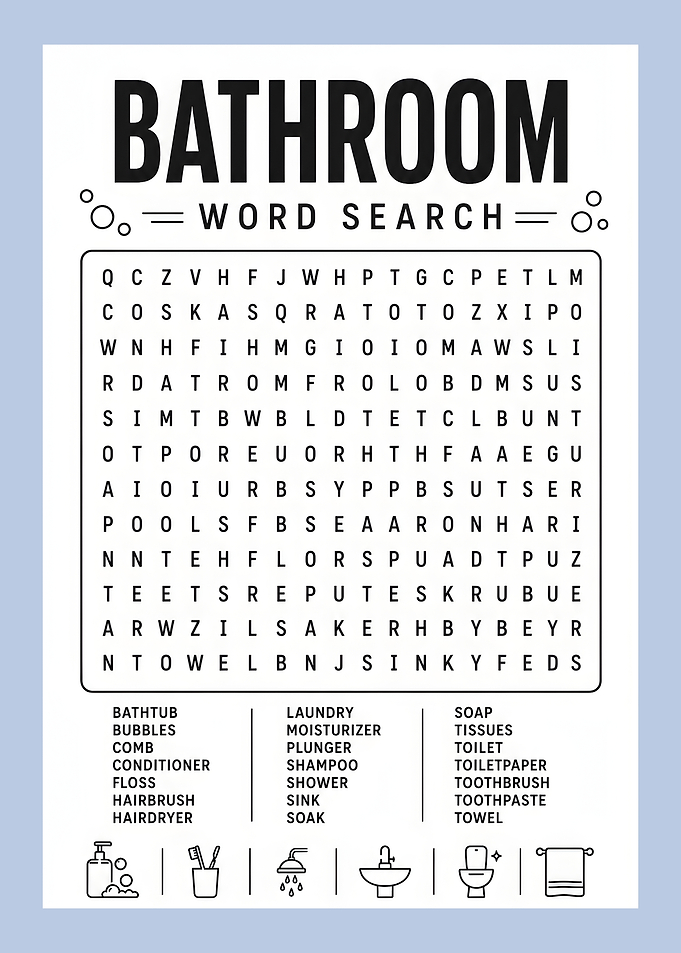 Bathroom Word Search Puzzle Forgot Your Phone Funny Bathroom Toilete Humor
