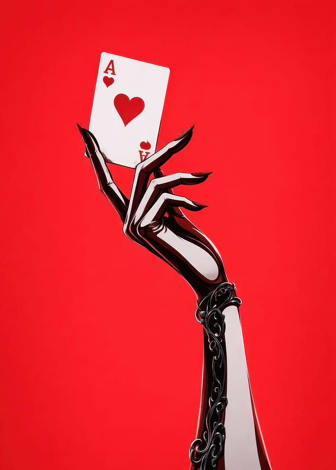 Hand Holding Ace of Hearts