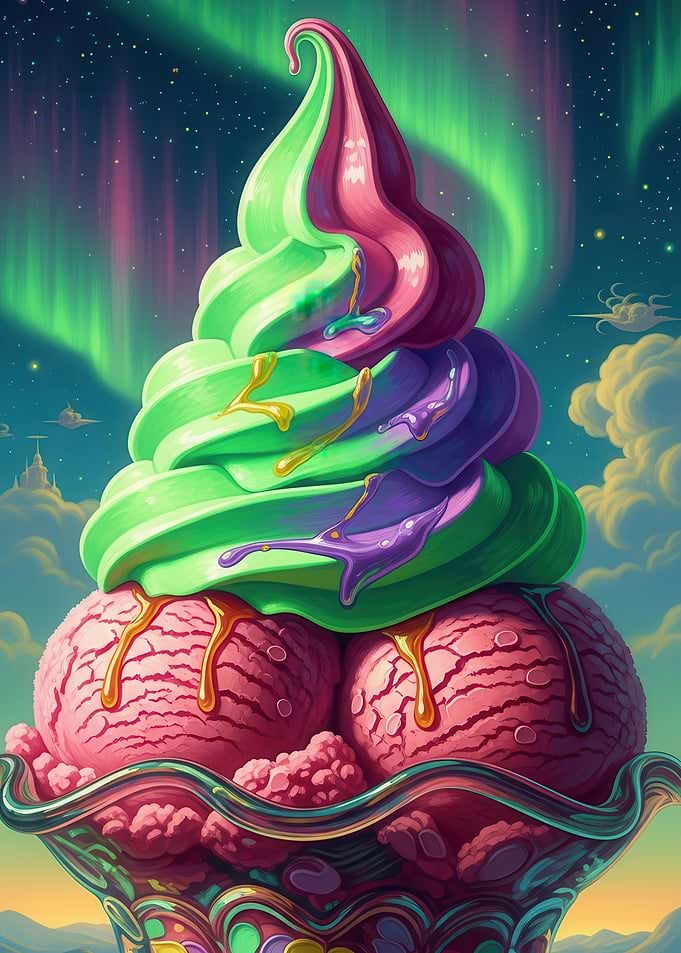 Surreal Ice Cream Aurora