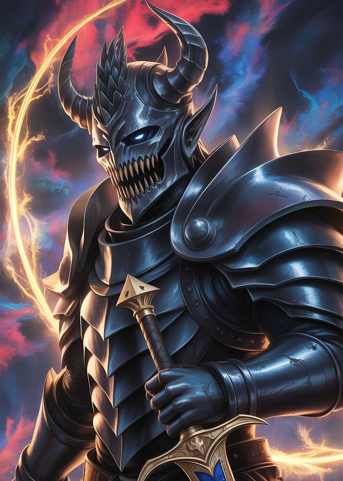 Demonic Knight with Glowing Sword