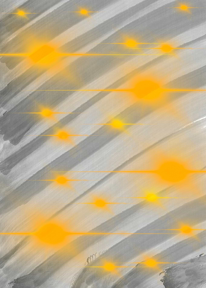 Abstract Orange and Gray Streaks