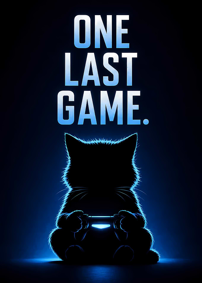 Cat playing video games