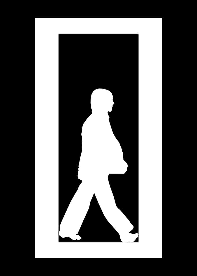 Silhouette of a person walking