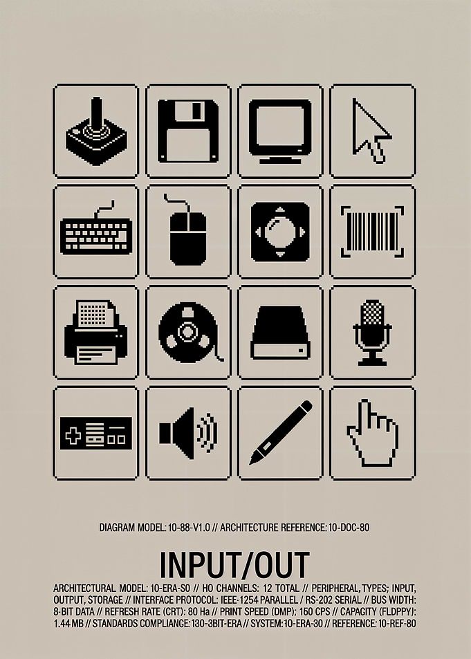 Retro Input/Output Icons