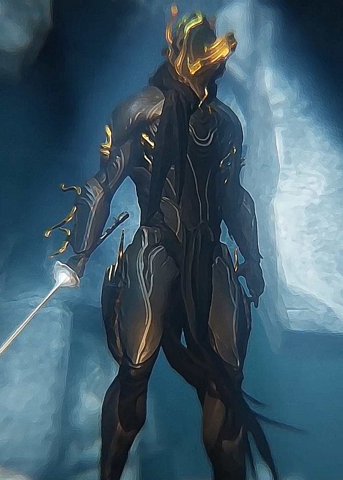Warframe character with sword