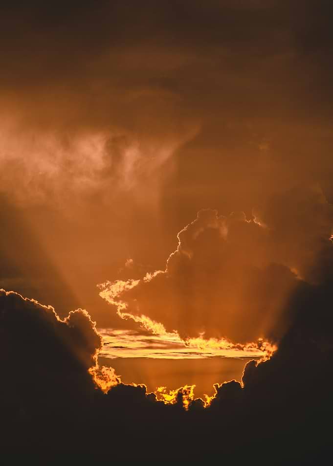 Dramatic Sunset Sky with Sunbeams